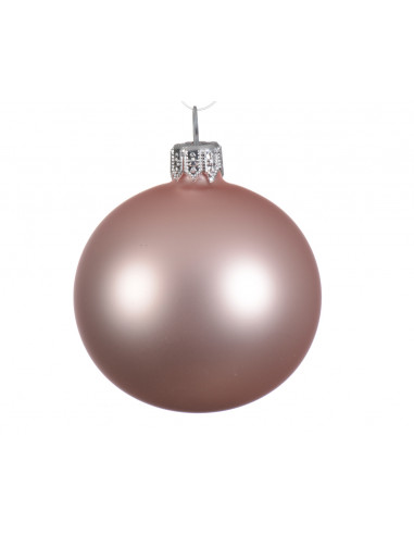 Pallina di Natale Vetro opaco a pallina colore rosa cipria ø 6cm