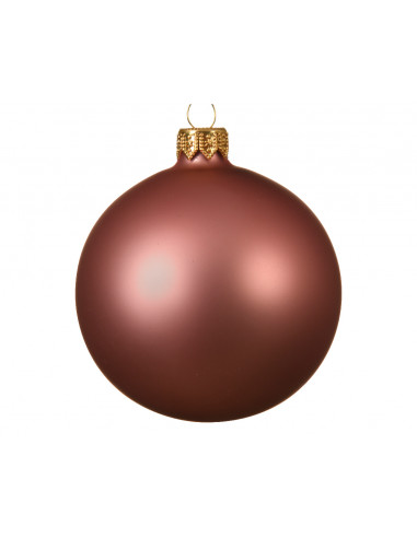 Pallina di Natale Vetro opaco a pallina colore velluto rosa ø 6cm