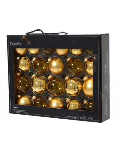 Pallina di Natale Vetro sfera lucido opaco trasparente misto colore oro chiaro ø 7cm