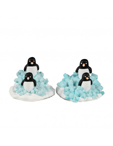 Lemax Candy Penguin Colony Set Of 2 - Set di 2 colonie di pinguini di caramelle per villaggio di Natale
