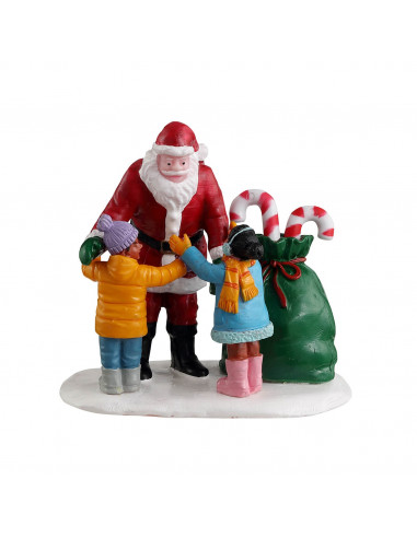 Lemax Santa Gets A Hug - Santa riceve un abbraccio per villaggio di Natale
