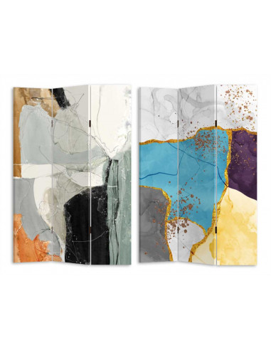 Paravento stampa effetto marmo multicolor 3 ante rettangolare cm 120,6x2,5xh180,6x2,5xh180,6x2,5h180