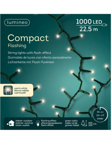 Illuminazione LED compatta - 1000 luci - 22,5 m - Bianco caldo