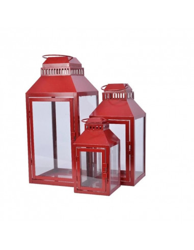 Lanterna Rossa Decorativa 16x16x35cm