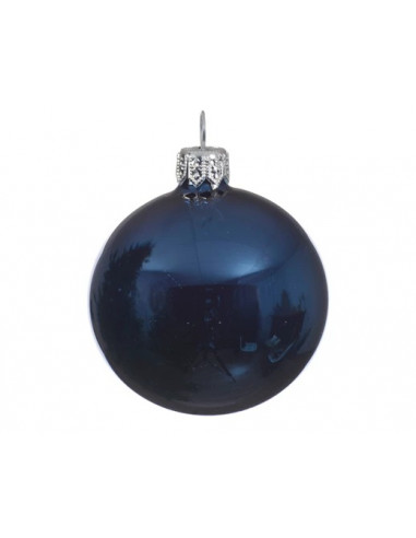 Pallina di Natale Blu Lucido 6 cm