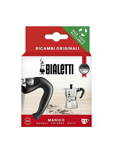 Bialetti Ricambi, Include 1 Manico Con Spinotto, Compatibile Con Moka Express E Elettrika (1/2 Tazze)