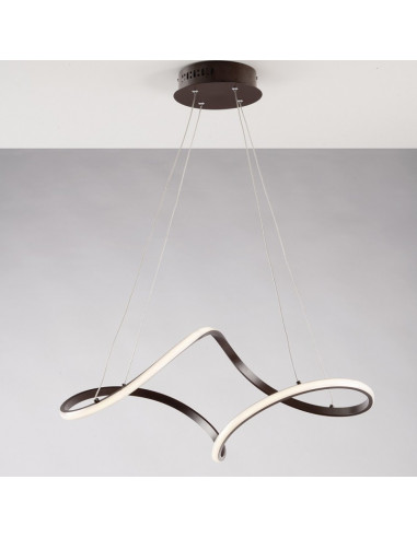 Lampadario a sospensione in metallo e alluminio Caffè con LED integrato 62x28x h 150 cm
