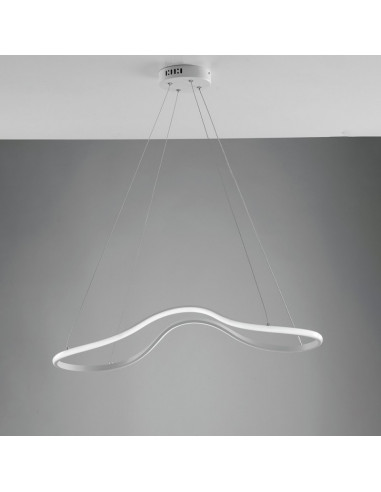 Lampadario in metallo e alluminio Bianco LED integrato 74x31x h150 cm