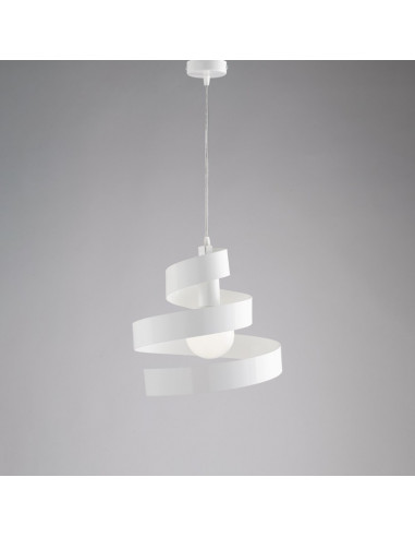 Lampadario moderna a sospensione in ferro una luce Bianco 30x h23 cm