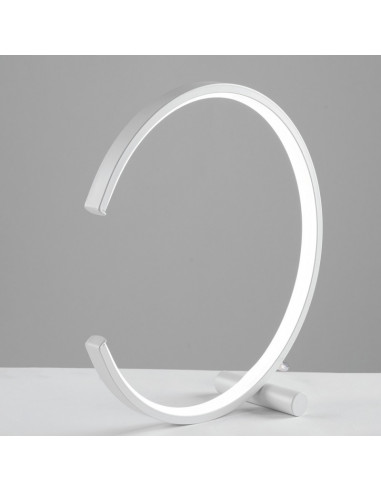 Lumetto in metallo e alluminio Bianco LED integrato 10x h30 cm