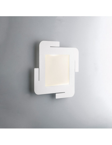 Plafoniera in metallo Bianco LED integrato 35x35x h5 cm
