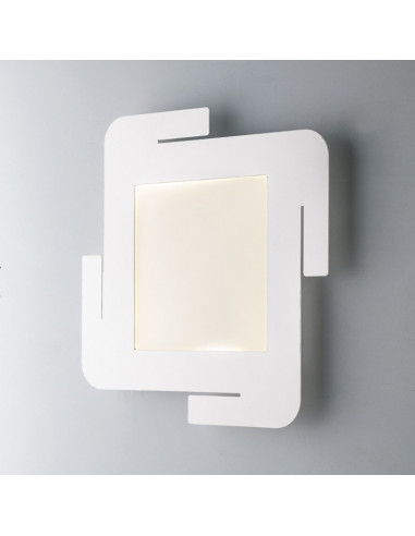 Plafoniera in metallo Bianco LED integrato 45x45x h5 cm