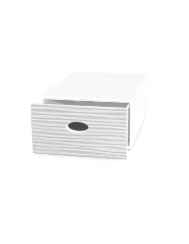 Cassetto contenitore multiuso da riordino 28x40x15 H qbox wave bianco Domopak