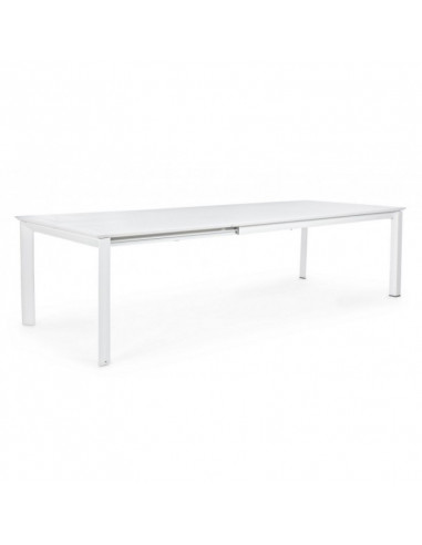 Tavolo Konnor in alluminio 200-300x110 cm bianco 