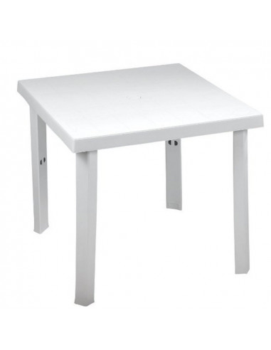 Tavolo da esterno quadrato in resina Figaro colore bianco