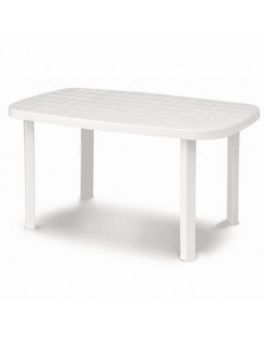 Tavolo da giardino in resina ovale bianco Otello 140x80x72 centimetri