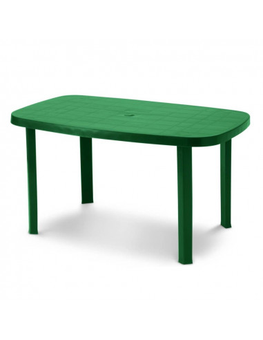 Tavolo da giardino in resina ovale verde Otello 140x80x72 centimetri