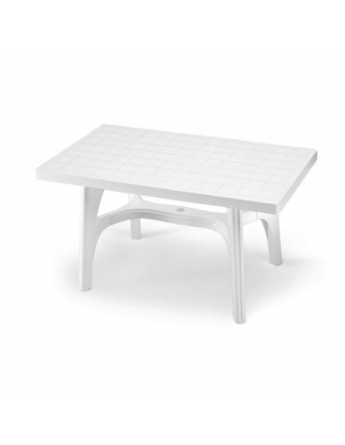 Tavolo da giardino rettangolare in resina cm 140x80xh73 bianco