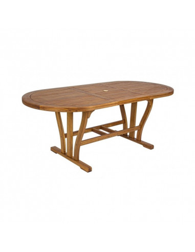 Tavolo per esterno in legno di Acacia Ovale Allungabile 150-200x90x h74 cm 