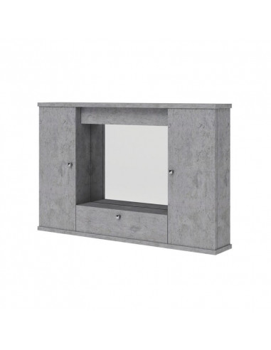 Mobile specchiera bagno grigio cemento 2 ante c-ribalta h.61x93x14 cm