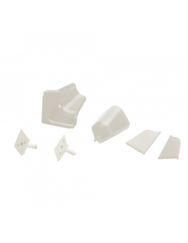 Set di Accessori per Alzatine Bianco - Angolo Esterno, Angolo Interno, Terminali - Colori Assortiti