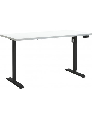 Scrivania Regolabile in Altezza Standing Desk Con 4 Altezze Display Integrato (150x69 cm) Bianco Laccato e Nero
