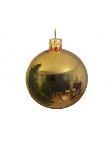 Pallina natalizia  in vetro  Colore oro lucido cm 15