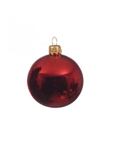 Pallina natalizia  in vetro  rosso lucido  cm 15