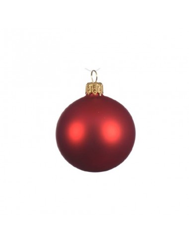 Pallina natalizia  in vetro decorazione albero rosso opaco  cm 6