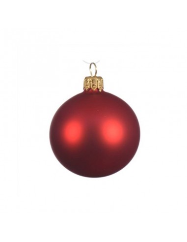 Pallina natalizia  in vetro decorazione albero rosso opaco  cm 15