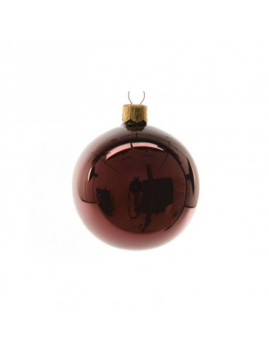 Pallina natalizia  in vetro decorazione albero rosso scuro lucido  cm 15