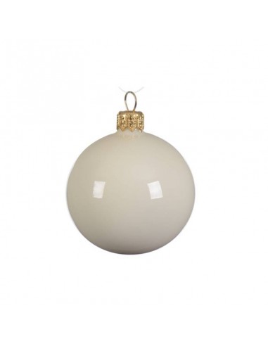 Pallina natalizia  in vetro decorazione albero  bianco latte  cm 15