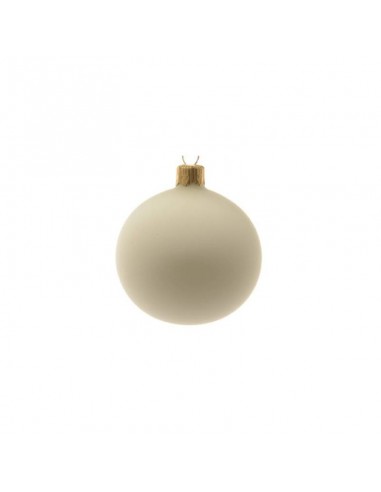 Pallina natalizia  in vetro decorazione albero   bianco opaco cm 6