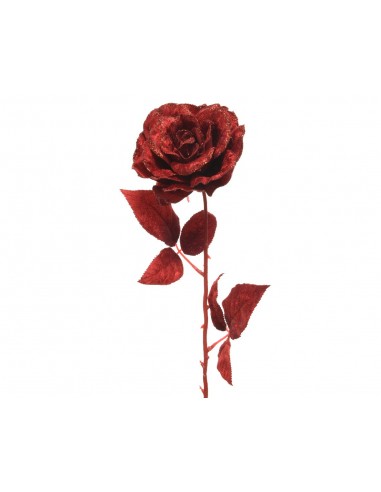 Rosa decorativa con glitter rossa 10x22x60 cm
