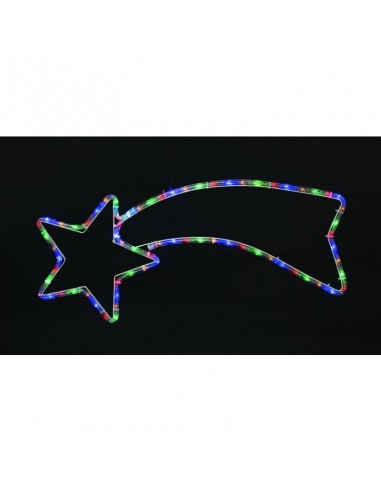 Cometa stella tubo led multicolor per esterno  cm 70 x 28