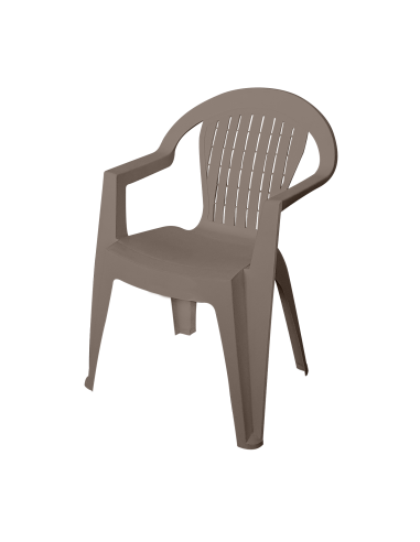 Poltrona sedia in plastica per giardino Violetta Taupe Dimaplast