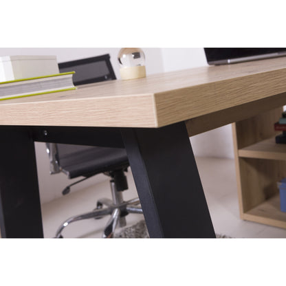 Scrivania Angolare con 3 Cassetti e 2 Vani - 171.50x74.70x143.50 cm