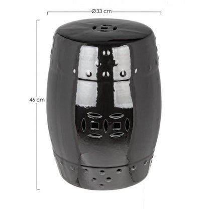 Sgabello Sfinge Nero in ceramica