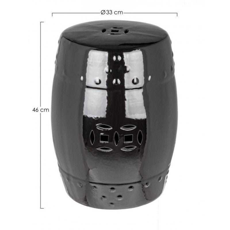 Sgabello Sfinge Nero in ceramica