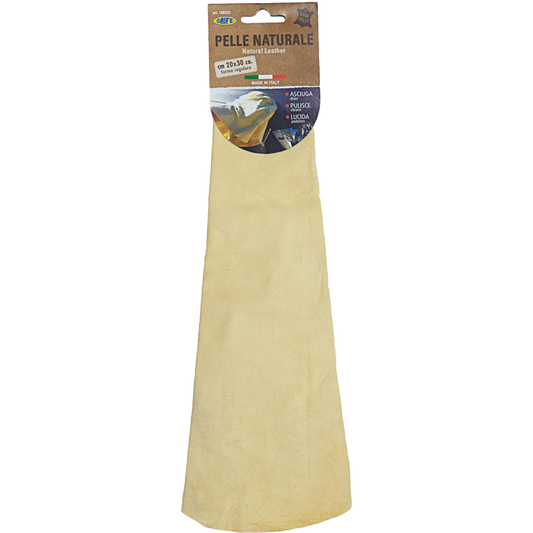 Panno in Pelle Naturale Scamosciata 49x32 cm - Adatto alla Pulizia di Veicoli