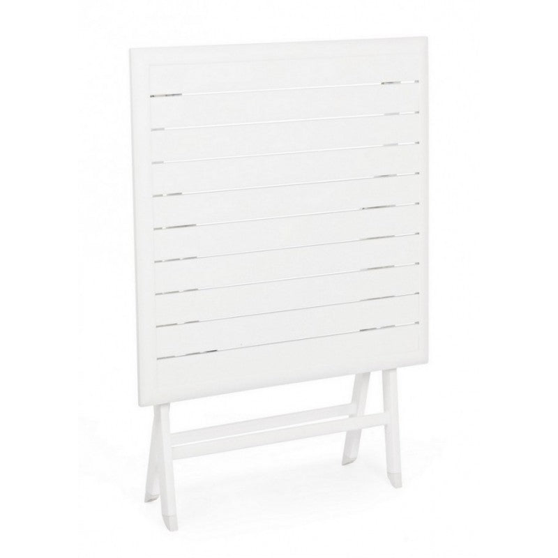 Tavolo da esterno pieghevole in alluminio Bianco ELIN 70x70x71H cm