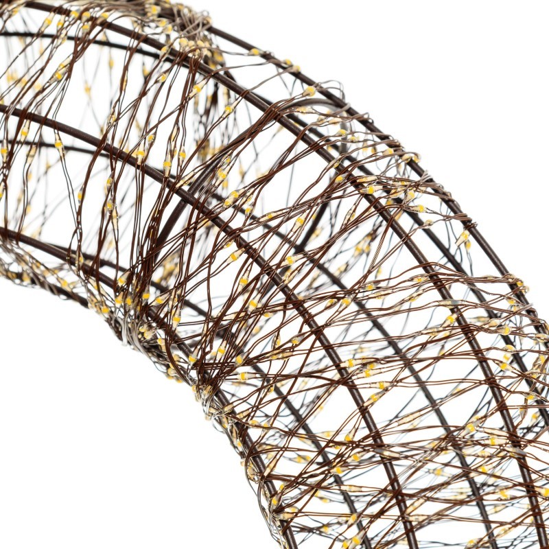 Corona Marrone 3D ø55cm 3000 MicroLED FlashLED Diamond bianco caldo