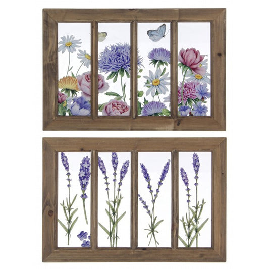 Quadro fiori 49x33 cm in legno e plastica