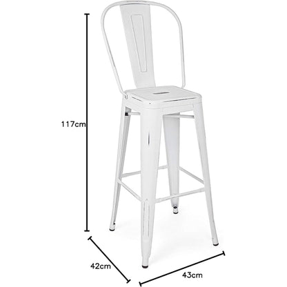 Sgabello bar bianco 42p x 43l x 117h cm