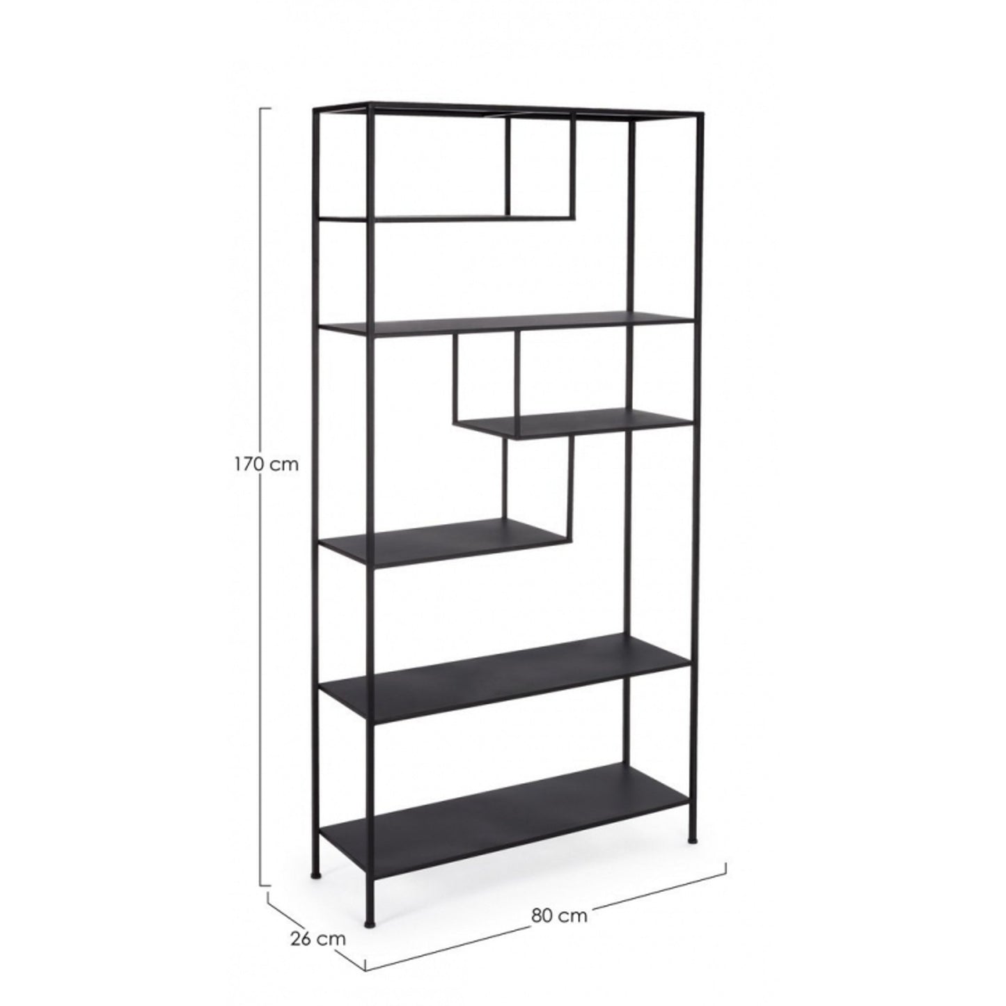 Libreria in acciaio 80x26x170 cm