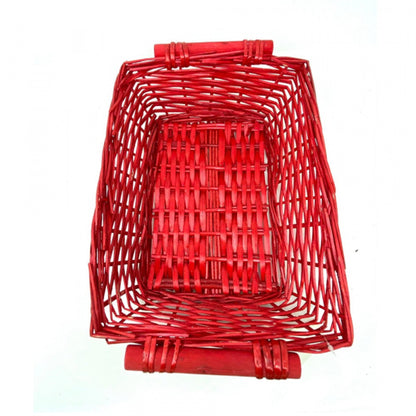 Cesta rettangolare rossa 40x25x10 h