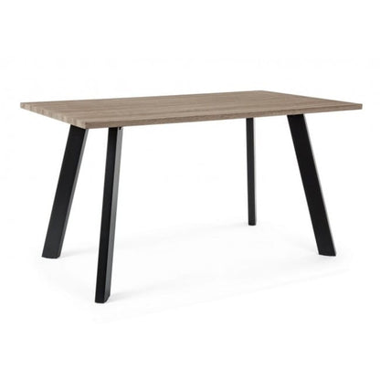 Tavolo scuro 140x80 cm in MDF e acciaio