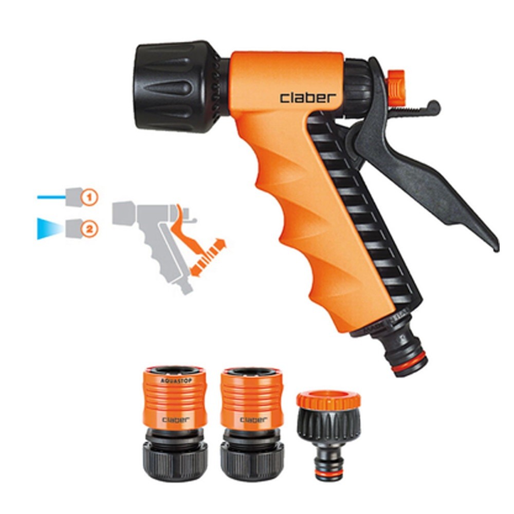 Starter Kit Lancia pistola Ergo 1-2' e tre raccordi per tubo irrigazione acqua