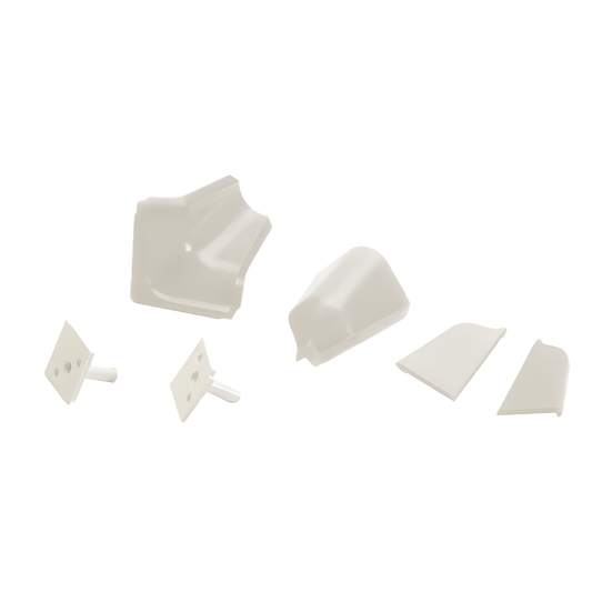 Set di Accessori per Alzatine Bianco - Angolo Esterno, Angolo Interno, Terminali - Colori Assortiti