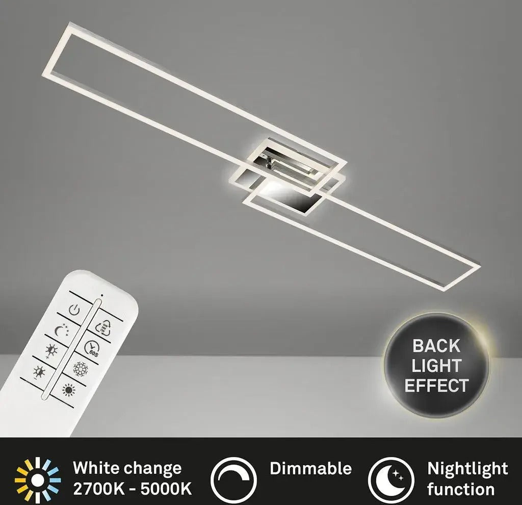 Lampada da soffitto a LED Dimmerabile Telecomando 40W argento metallo
